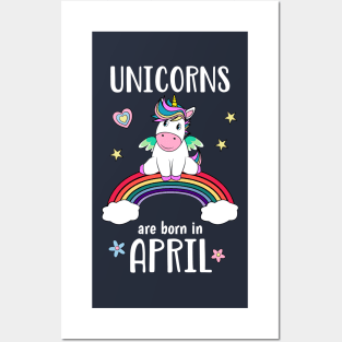 April Birthday Unicorn Posters and Art